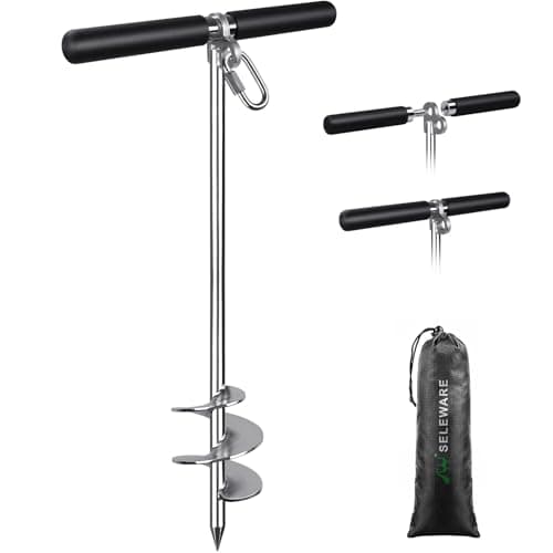 SELEWARE 66 cm sandankare för båtar skruv i båtankare med dubbel helixdesign för grunt vatten rostfritt stål båt strandankare för säkra båtar, jetskidor, kajaker och mer på stränder och sandstänger – båtankare bäst i test 2026