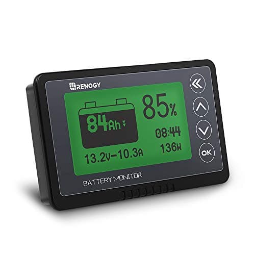 Renogy Batterivakt 500 A 12 V/24 V/36/48 V, hög precision batterimonitor med programmerbart larm för hög/låg spänning, kompatibel med LiFPO4, AGM, förseglad, gel, våtbatterier för husbil, båt – Redaktionens val – båtbatterimonitor bäst i test 2026