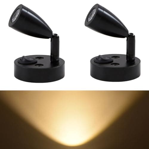 AzulLanse 2 st 12 V RV LED-spotlight liten storlek lä lampa husbil,varmvit 3000k,aluminium,för båt husvagn interiörbelysning yacht,trådbunden väggmonterad (svart) – Bästa lyxval – båtbelysning inne bäst i test 2026