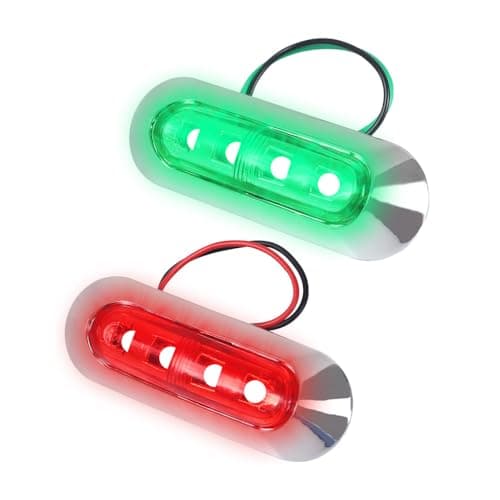 MiOYOOW 2 stycken LED-båtnavigeringslampor, vattentät LED-sjöbrygga ljus, signallampa för segelbåt yacht natt 12 V (röd/grön) – Bäst i test – båtbelysning ute bäst i test 2026