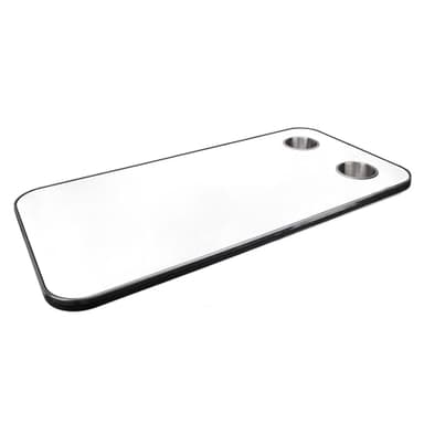 Tbest RV Bord Top Boat Yacht Tabletop Solid Wood med Rostfritt Stålkopphållare Hållbara Arbetsyta för Husbil 800x400mm (Vit)