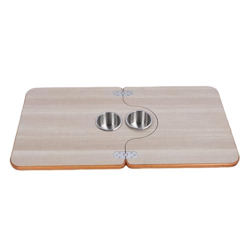 Fockety Ersättningsbord för husbil, 29,53 x 15,35 tum, 0,79 tum tjocklek, massivt trä, rektangulärt pontonbord för båt med 2 mugghållare i rostfritt stål för husbil, yacht, marin – Bästa lyxval – fast båtbord bäst i test 2026