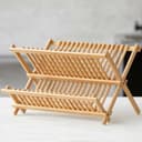 Vikbart bambu-diskställ