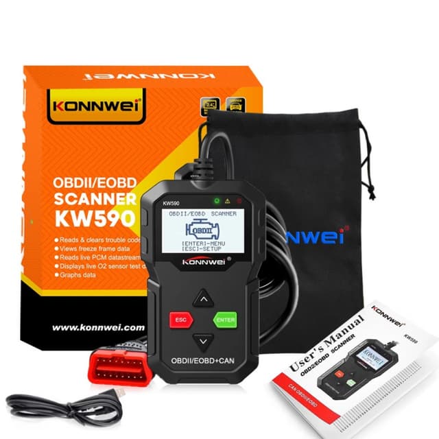 KONNWEI KW590 – Bästa med inbyggd display – felkodsläsare (obd2) bäst i test 2026