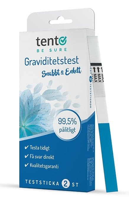 Tento Be Sure sticka 2-pack – Budgetval – graviditetstest bäst i test 2026