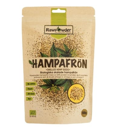 Rawpowder skalade hampafrön 300 g