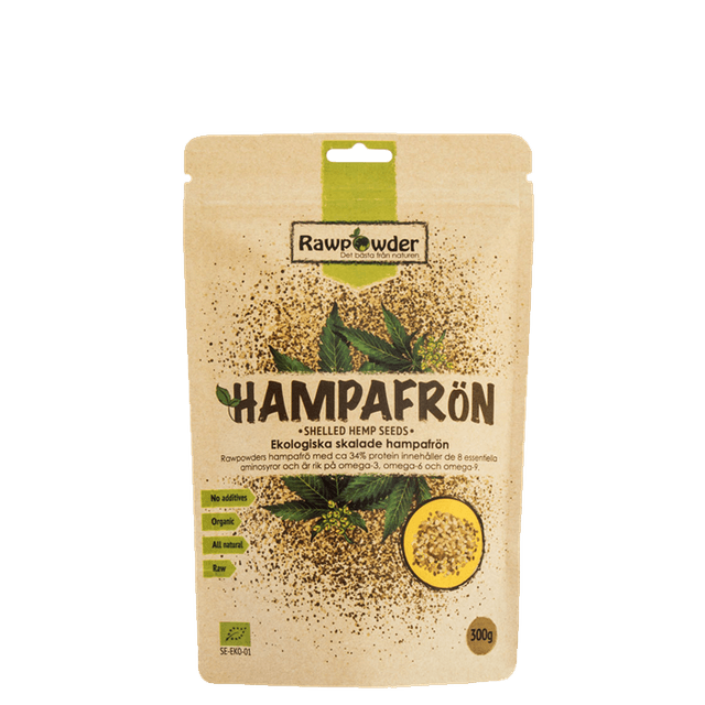 Rawpowder EKO skalade hampafrön 300 g – Bäst mellanstor förpackning – hampafrön bäst i test 2026