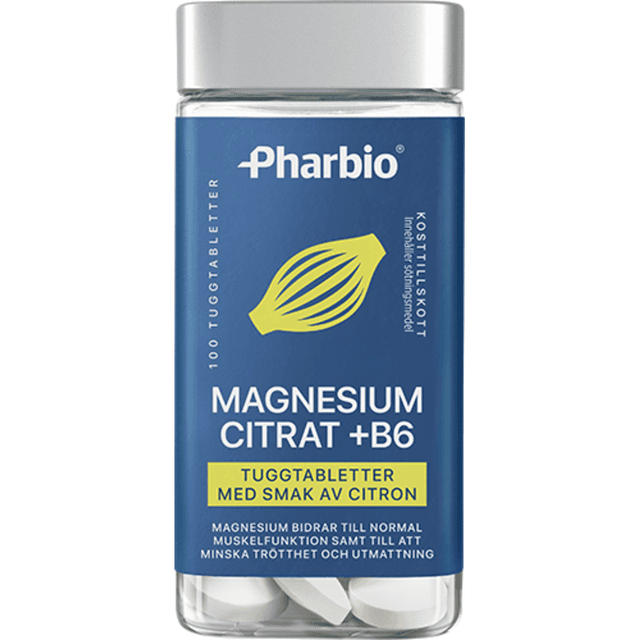 Pharbio Magnesiumcitrat + B6 Tuggtabletter – Bäst smak/tuggbara – magnesiumcitrat bäst i test 2026