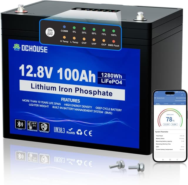 DCHOUSE LiFePO4 100 Ah Bluetooth – Bäst i test – marinbatteri bäst i test 2026