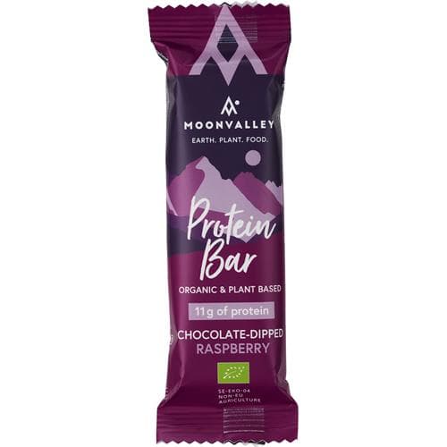 Moonvalley Chokladdoppad Hallon – Bäst smakupplevelse – proteinbar bäst i test 2026