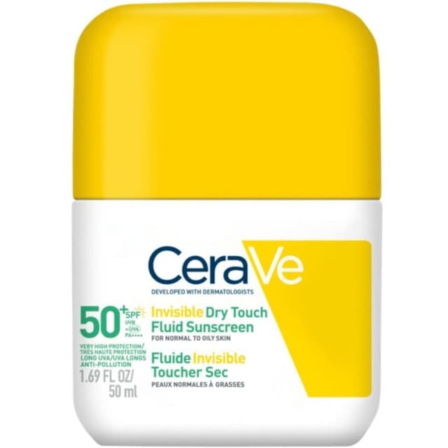 CeraVe Invisible Dry Touch Fluid – Bäst för fet/blandad hy – solkräm spf50 bäst i test 2026