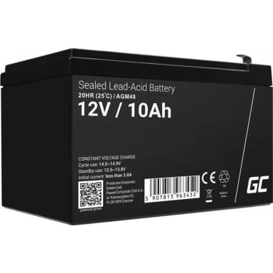 Green Cell AGM48 12V-batteri 10.0 Ah, Flerfärgad
