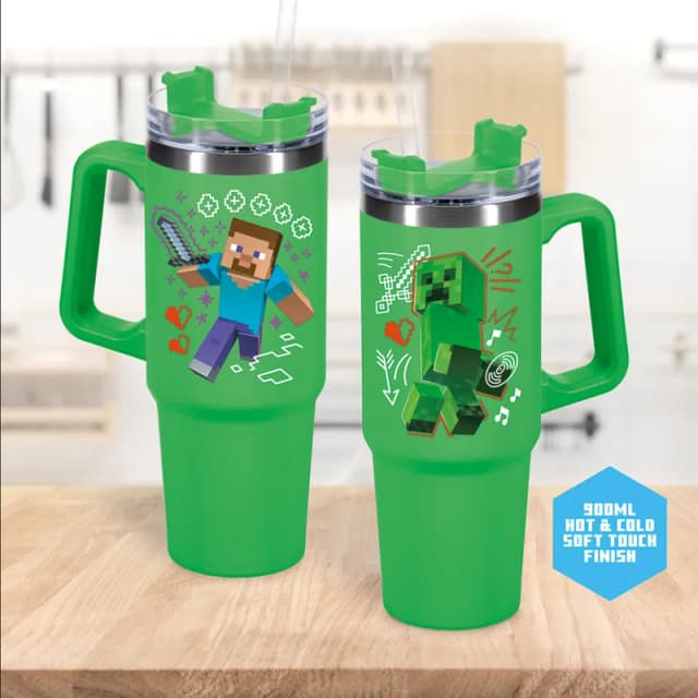 Paladone Minecraft Green 900ml Multiway Travel Cup Straw Termosmugg 90cl – Bäst i test – mugg med sugrör bäst i test 2026